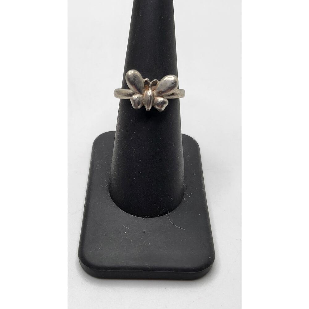 Vintage Butterfly Ring Silver Tone Minimalist Nature Jewelry Unmarked
